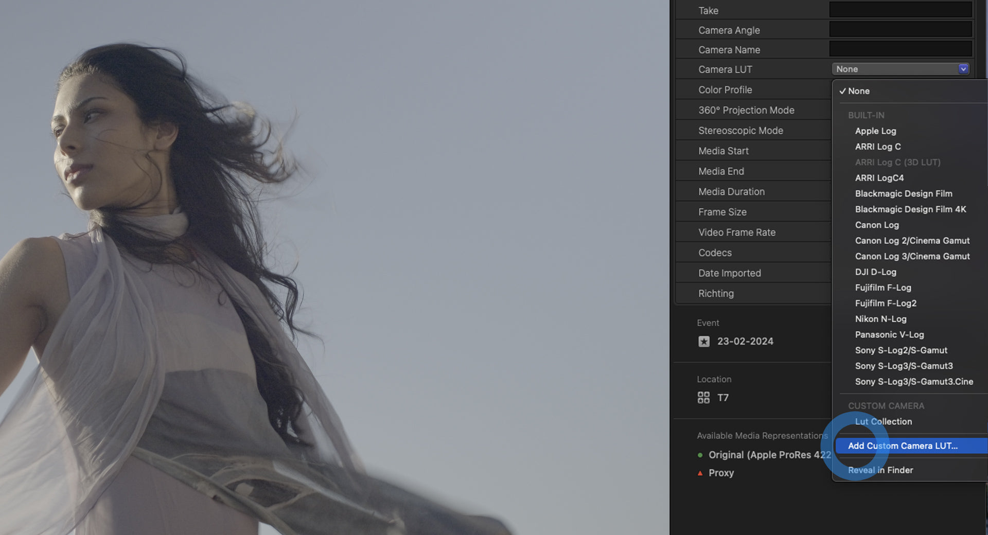 Add Custom Camera LUT